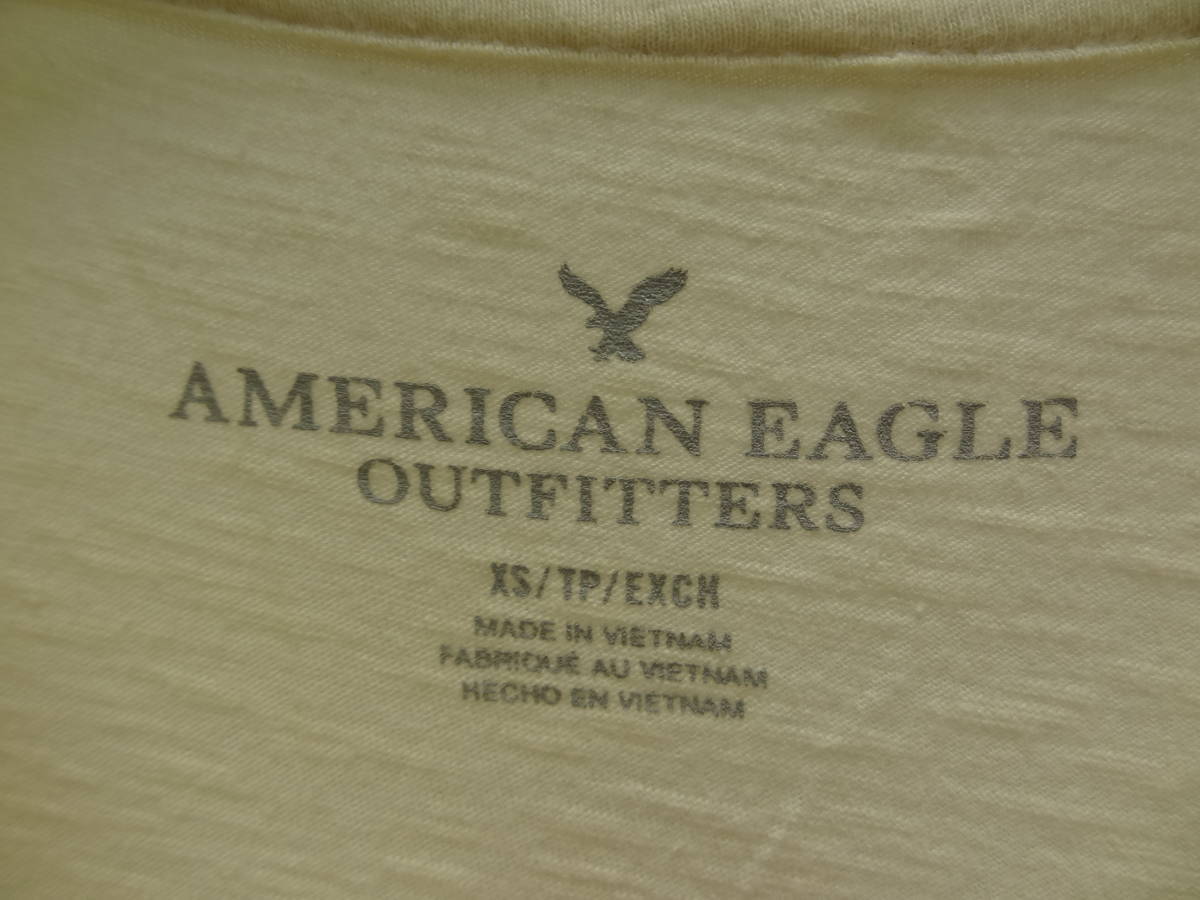 全国送料無料 アメリカンイーグル AMERICAN EAGLE メンズ 半袖 プリント ナチュラルカラーTシャツ XS