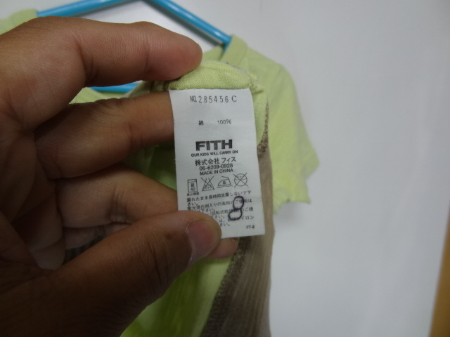 全国送料無料 フィス FITH WORKS フィス製 子供服キッズ女の子 半袖 レイヤード風 染み込みプリント Tシャツ 110_画像6