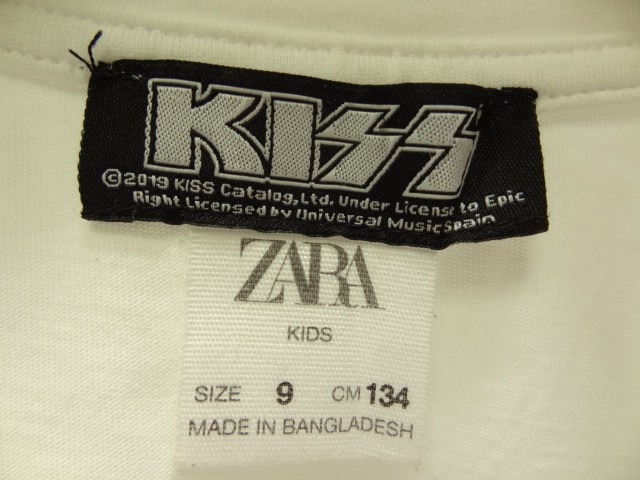 全国送料無料 ザラ キッズ ZARA KIDS 子供服キッズ男&女の子 ロックバンド KISS プリント 半袖Tシャツ 134(9)
