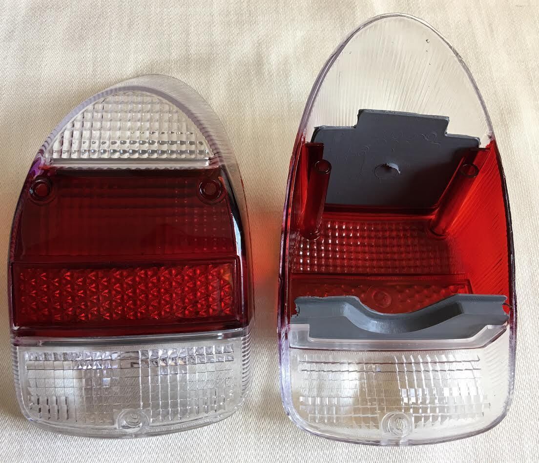 リア ライト テールライトレンズ ペア ２個セット レンズ 色 透明 クリア 赤 レッド T1 空冷ＶＷ 空冷ワーゲン ビートル VW 68年~72年_画像5