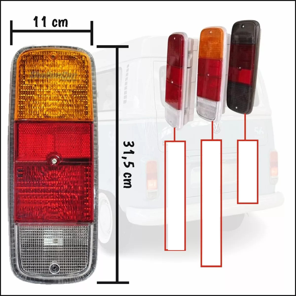 リア ライト テールライトレンズ ペア ２個セット レンズ 色 レッド 赤 透明 クリア コンビ T2 バス 用 72年 ~ 79年 2009年まで ライト　_画像5