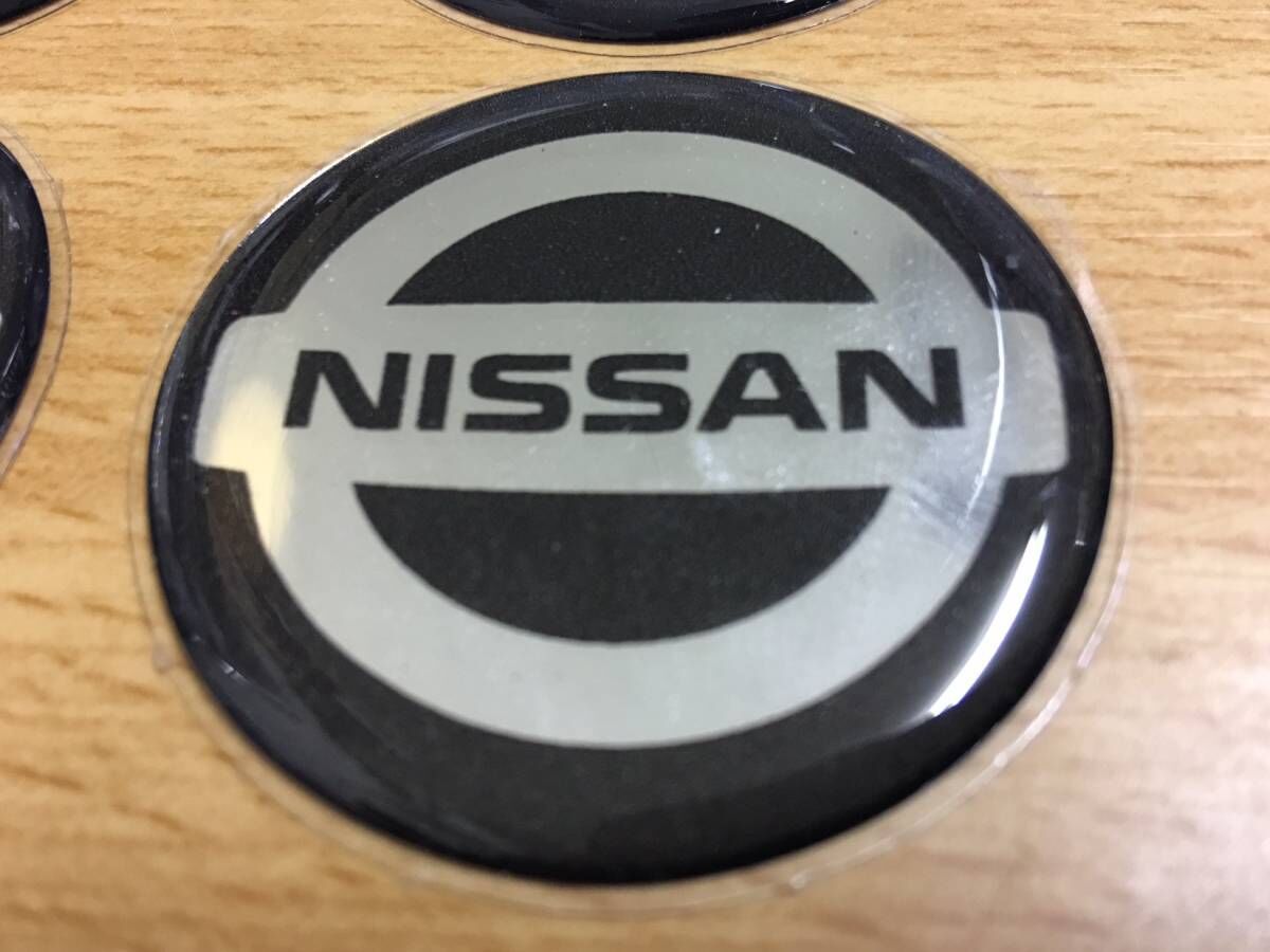 エンブレム 丸 51mm 日産 ニッサン Nissan ブラック 黒 クラシック ロゴ ホイールキャップ 同梱送料300円の画像3