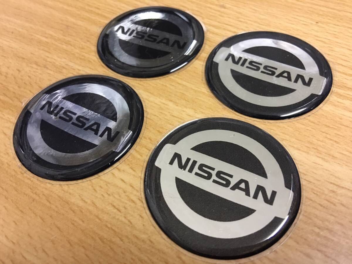 エンブレム 丸 51mm 日産 ニッサン Nissan ブラック 黒 クラシック ロゴ ホイールキャップ 同梱送料300円の画像2