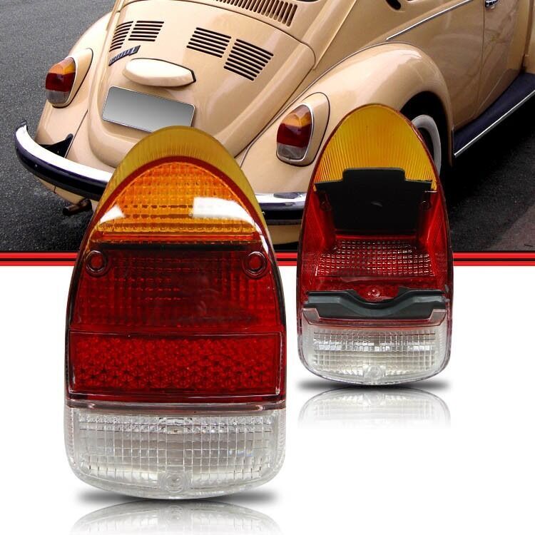 リア ライト テールライトレンズ ペア ２個セット レンズ 色 アンバー 赤 透明 クリア T1 空冷ＶＷ 空冷ワーゲン ビートル VW 68年~72年_画像1