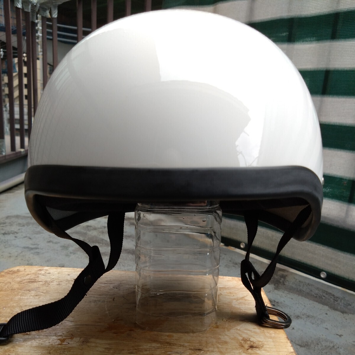 ハーフ ヘルメット ジャーマン タイプ 半キャップ アメリカンジェットヘルメット XL サイズ61〜63cm サイズ 調整可 長期保管品 一応箱付きの画像2