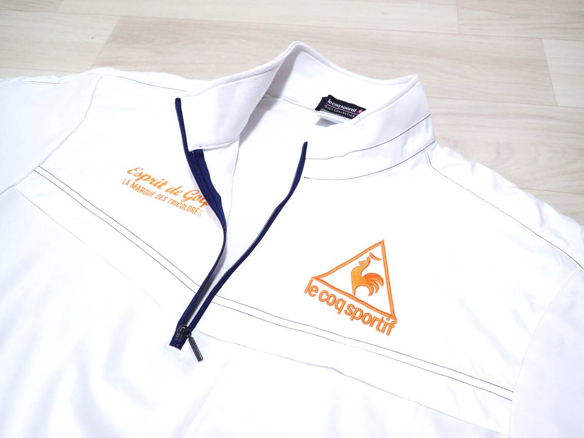 ☆le coq sportif GOLF ☆ルコック ☆ゴルフウエア ☆ハーフジップ ☆YKKファスナー ☆モックネック半袖 ☆プルオーバー ☆L の画像1