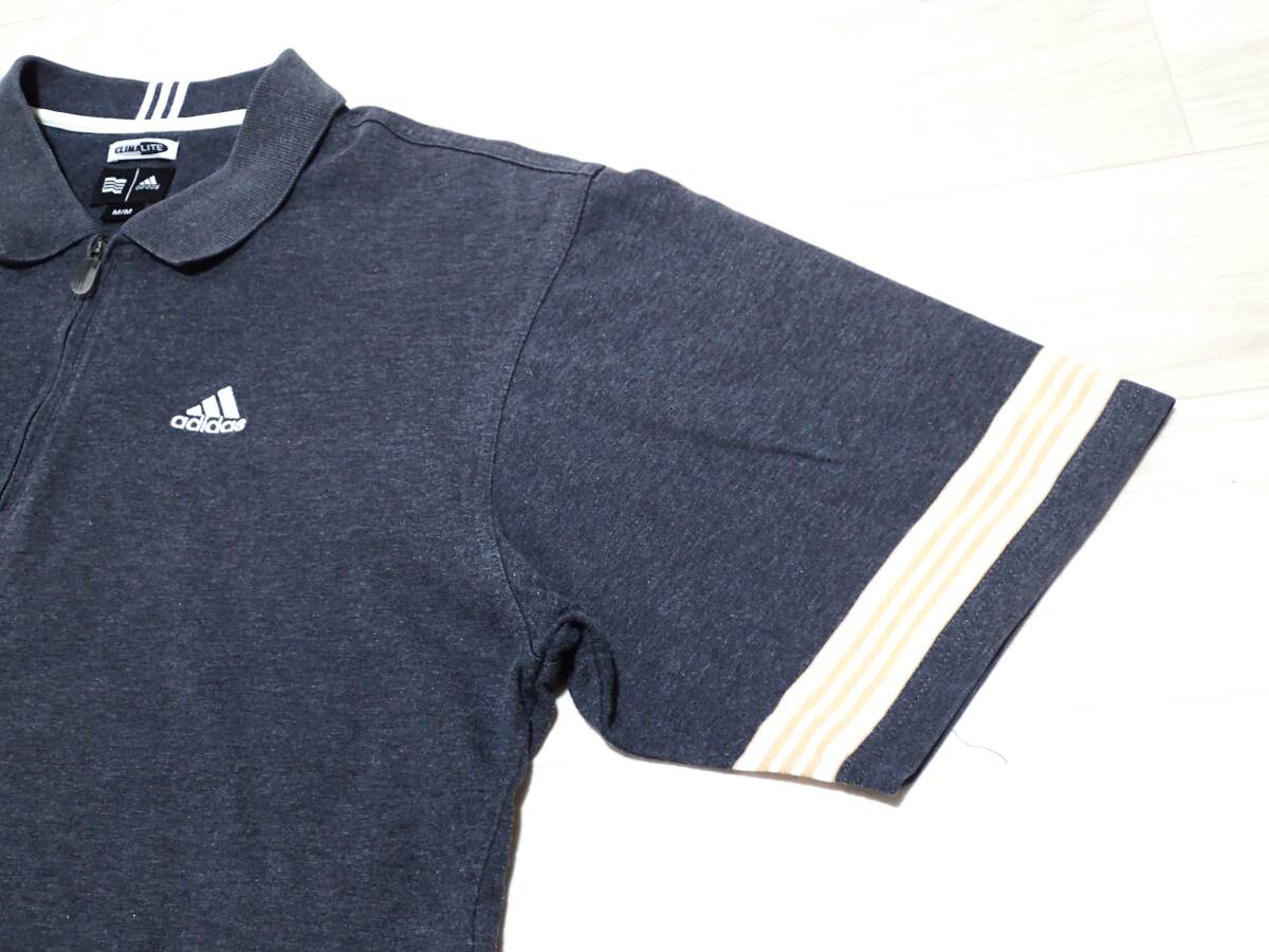 ☆adidas GOLF　☆アディダス　☆サロモン＆テーラーメイドゴルフ　☆ゴルフウエア　☆ハーフジップ　☆半袖ポロシャツ　☆グレー　☆Ｍ_画像4