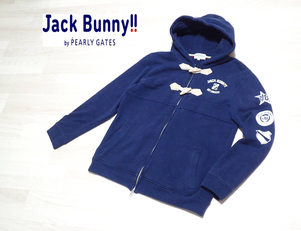 ☆JACK BUNNY ☆ジャックバニー ☆PEARLY GATES ☆パーリーゲイツ ☆ゴルフウエア ☆ダブルジップ ☆パーカージャケット☆ネイビー の画像1