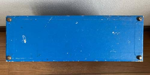 当時物 蔵出し 倉庫 昭和レトロ アンティーク 木製 ブルー 青 LP盤 レコード ケース 収納ケース 収納ボックスの画像8