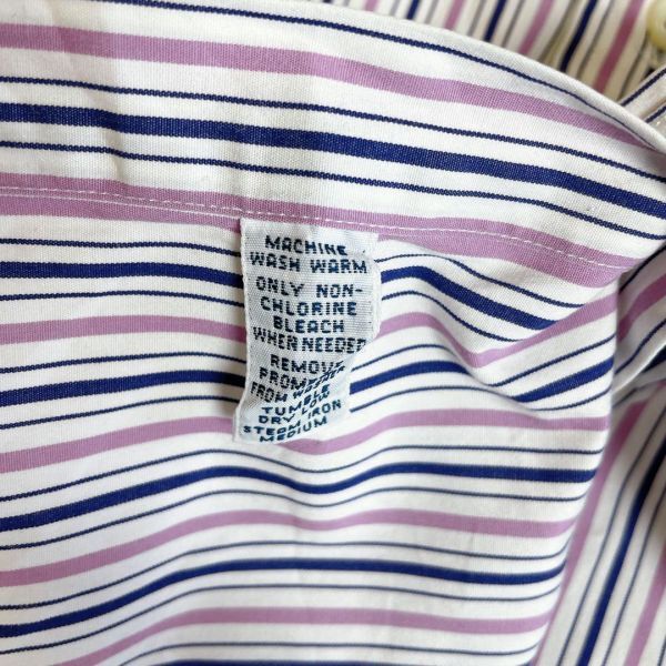 ラルフローレン ＢＤ長袖シャツ 薄手 マルチカラーストライプ ポニー刺繍 古着の画像9