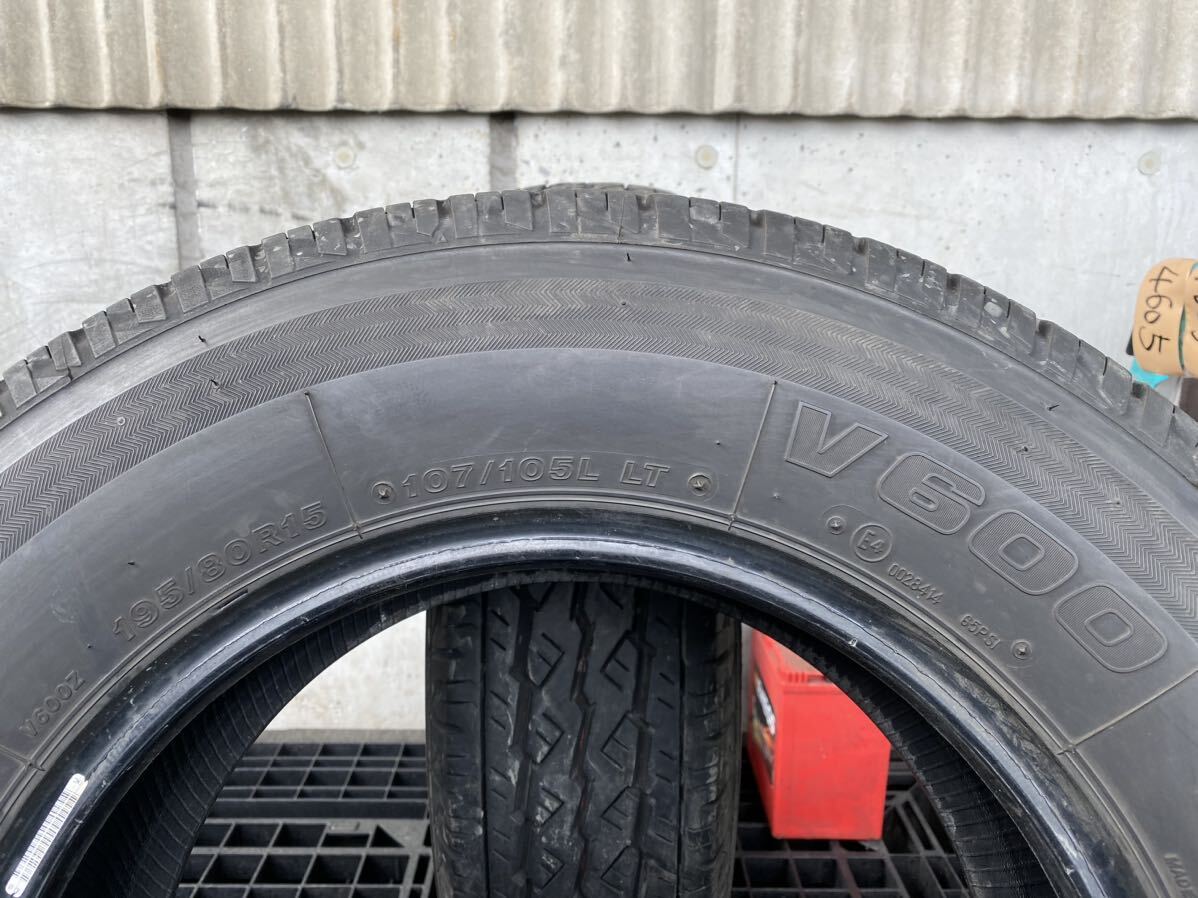 ノ4596　送料無料　BRIDGESTONE ブリヂストン V600　195/80R15 107/105L LT　2本価格　2019年製_画像5