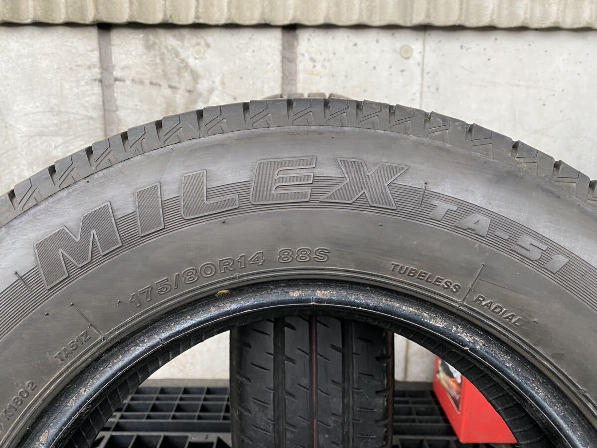 A4627　送料無料　BRIDGESTONE ブリヂストン MILEX TA-51 FOR TAXI　175/80R14 88S　2本価格　2020年製_画像7