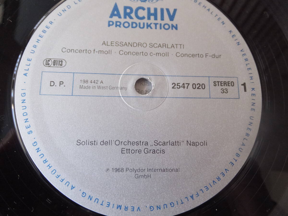 独ARCHIV盤スカルラッティ/6つの合奏協奏曲、グラチス指揮ナポリ・スカルラッティ合奏団1968年録音_画像6