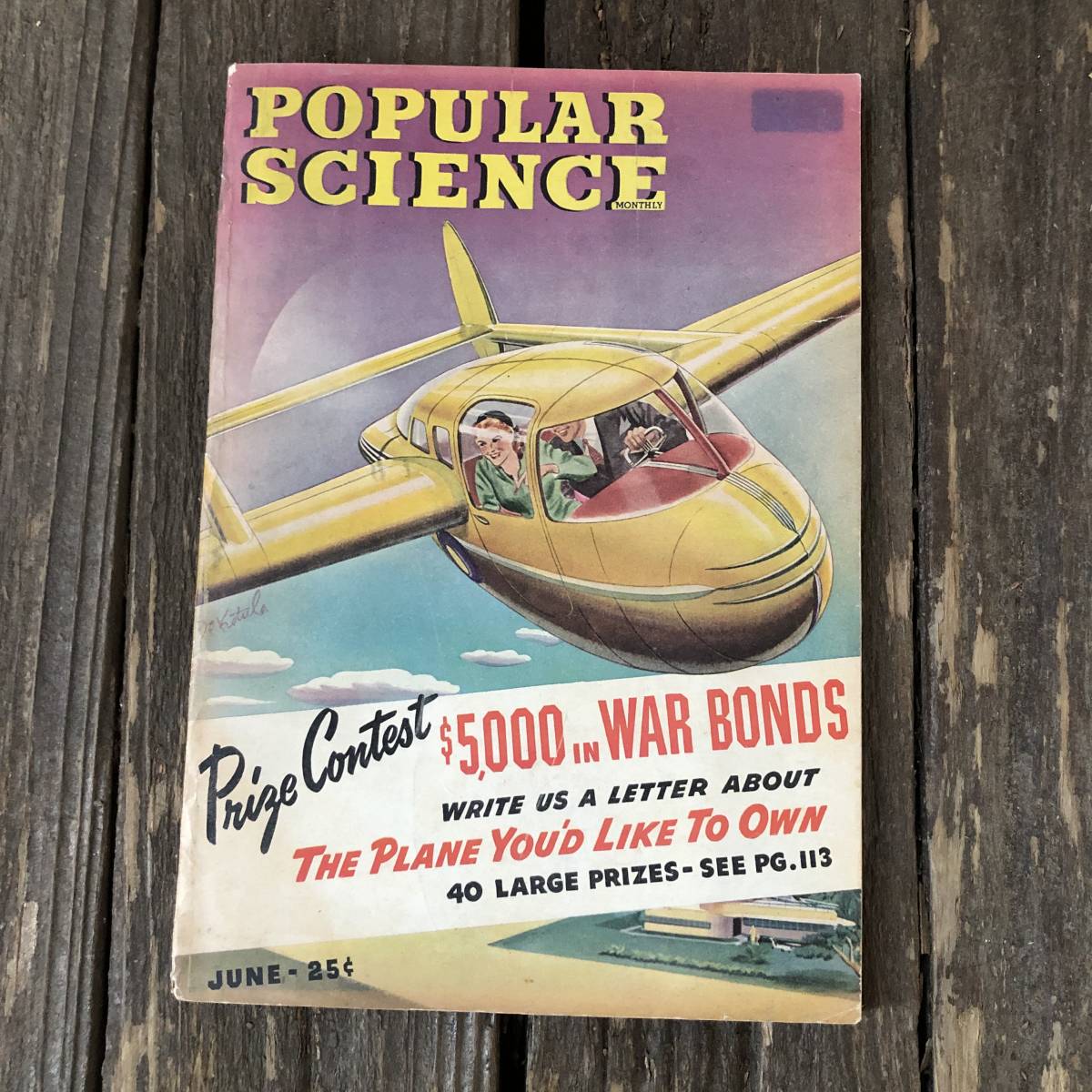 即決⑭ 1940s Popular Science ビンテージ マガジン 雑誌 第二次世界大戦 古着 ミリタリー ピンナップ プロペラ機 アドバタイジング 広告_画像1