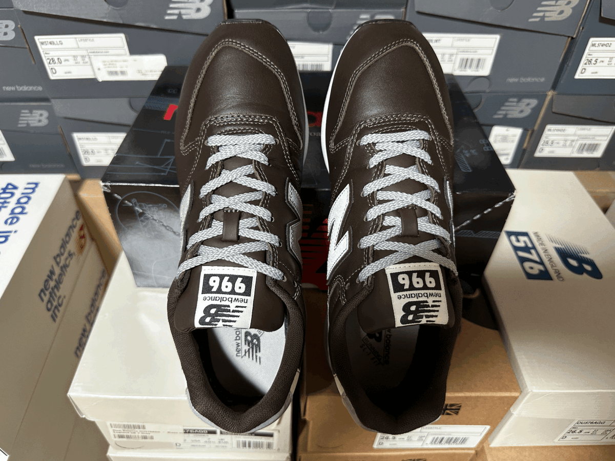 フットロッカー別注オリジナルM576デザイン New Balance CM996NH US9 27cm 本革 オールレザー M996限定 茶 ブラウン×グレー NB スニーカー_画像9