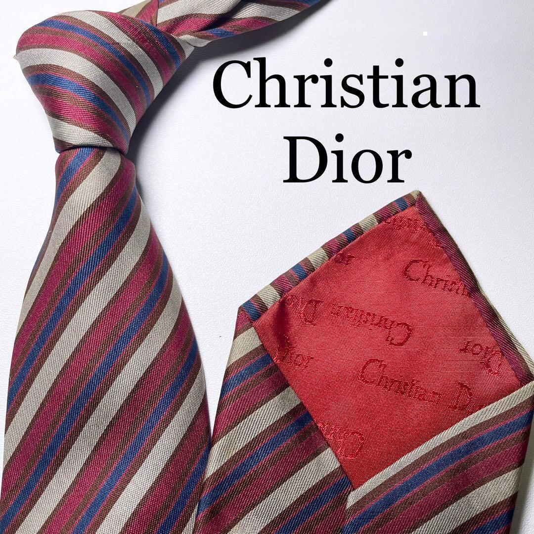 413.[即日発送]Christian Dior クリスチャン　ディオール　ネクタイ　ストライプ_画像1