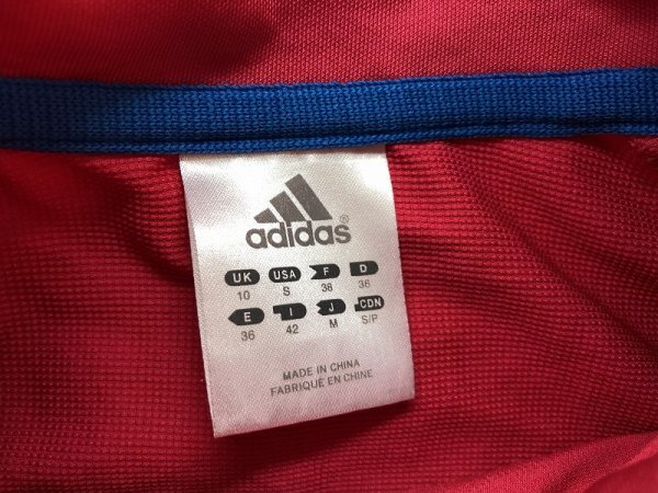 ADIDAS アディダス レディース ロゴプリント ポリエステル 薄手 ジップジャケット M ピンクグレー_画像2