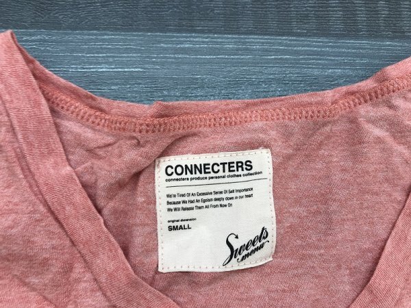 CONNECTERS コネクターズ レディース 龍刺繍 和柄 Vネック 半袖Tシャツ S 杢ピンク_画像2