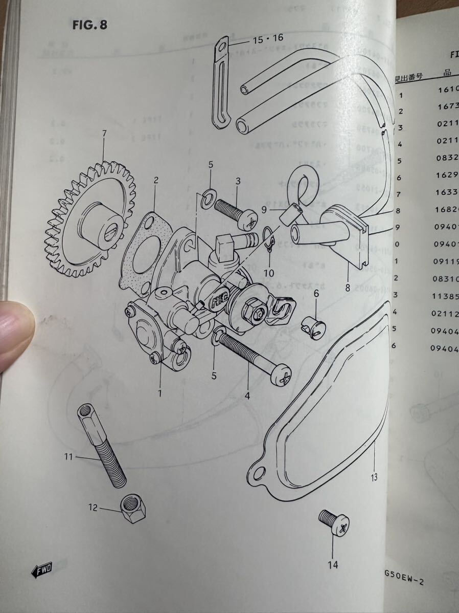 スズキ RG50EW RG50EW RG50EW-2 パーツカタログ パーツリスト ガンマ 1985-5 _画像4