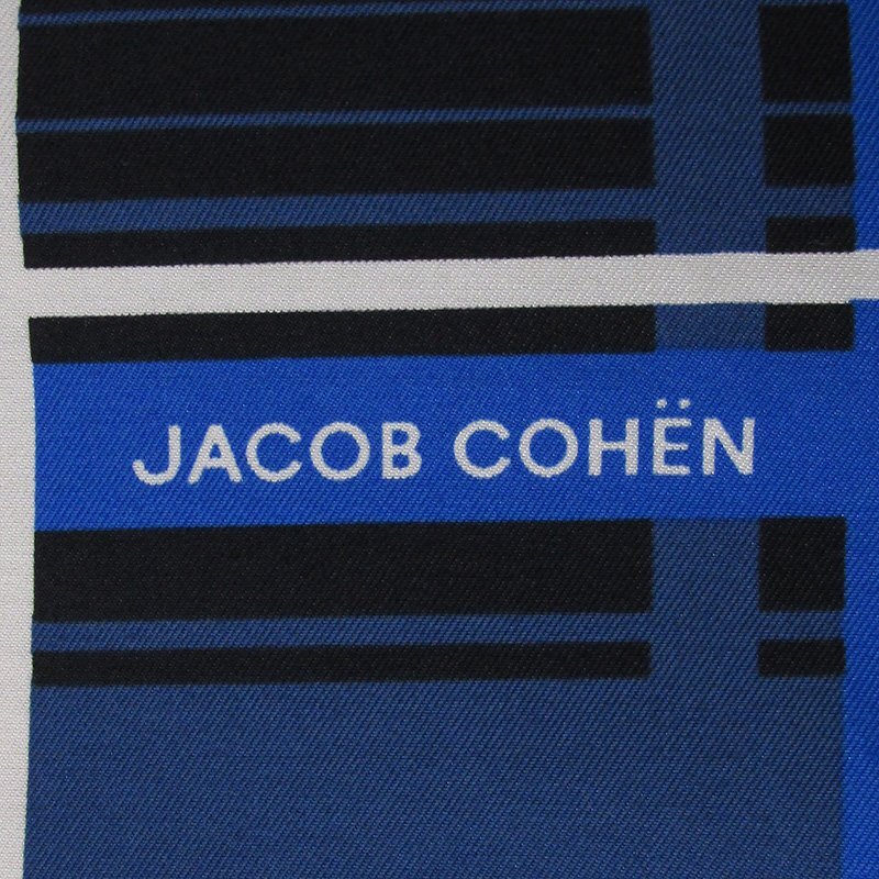 YO16843 JACOB COHEN ヤコブコーエン スカーフ ハンカチ ブルー系 未使用（クリックポスト可）の画像5