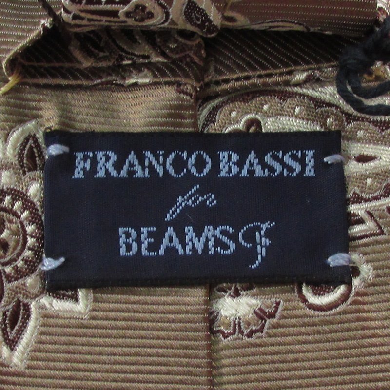 YO16856 FRANCO BASSI×BEAMS F フランコバッシ×ビームス F ネクタイ ベージュ 未使用（クリックポスト可）_画像2