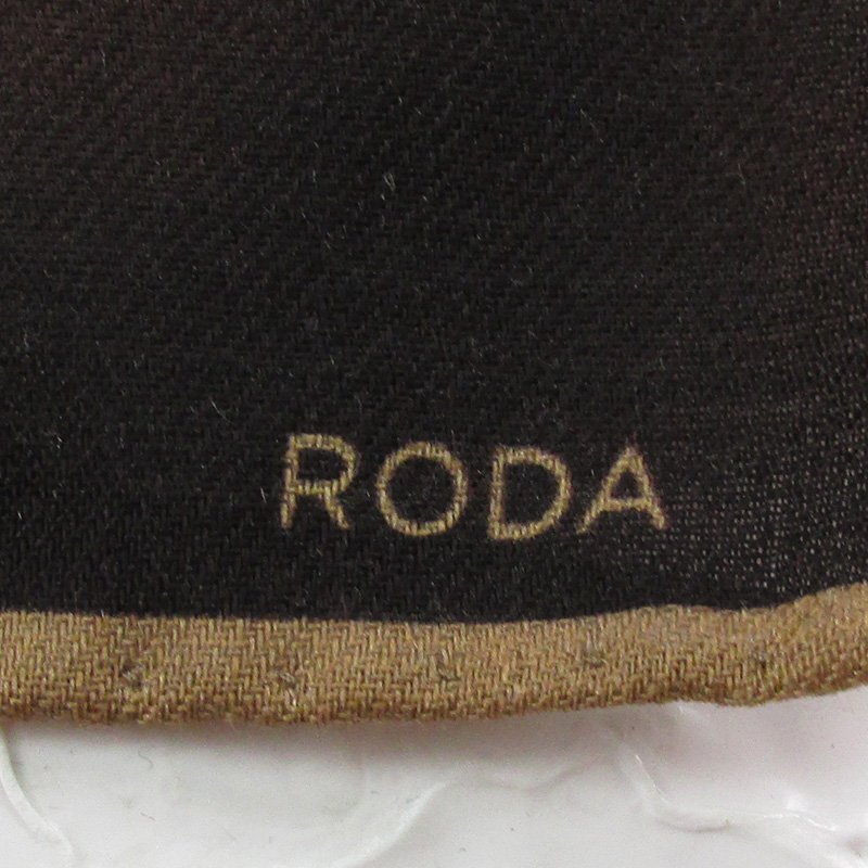 YO16841 RODA ロダ ハンカチ スカーフ スカル ダークブラウン 未使用（クリックポスト可）の画像3