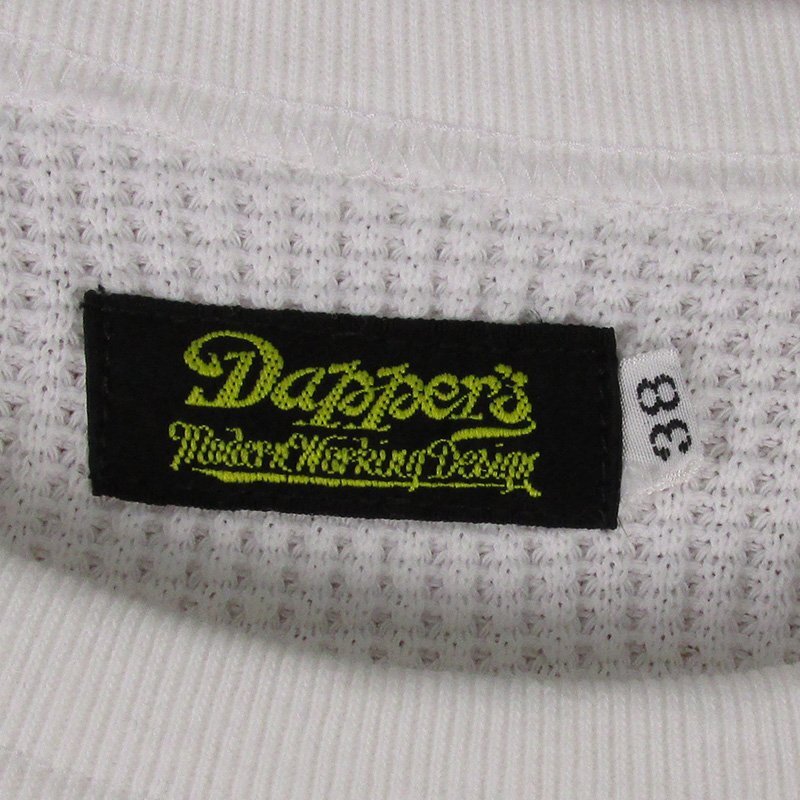 ST10250 Dapper's ダッパーズ クラシカル クルーネック ワッフル Tシャツ サーマル 38 ホワイト（クリックポスト可）_画像3