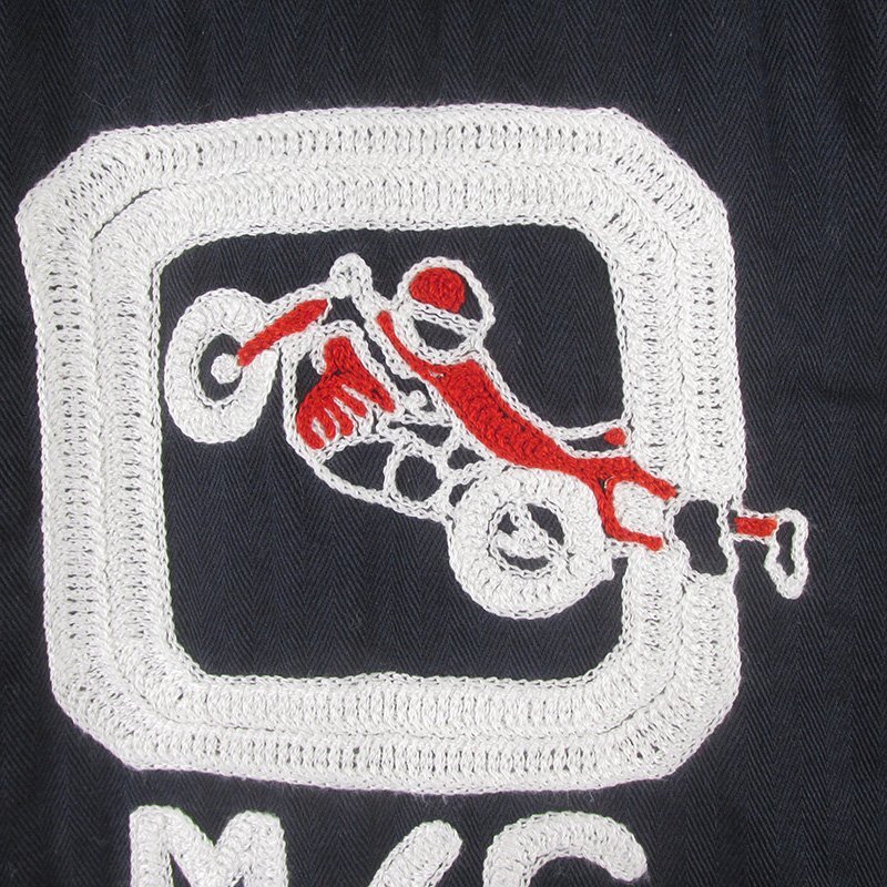 SH4095 REAL McCOY'S リアルマッコイズ BUCO ヘリンボーン 半袖ワークシャツ カスタム 14 美品 ネイビー系の画像4