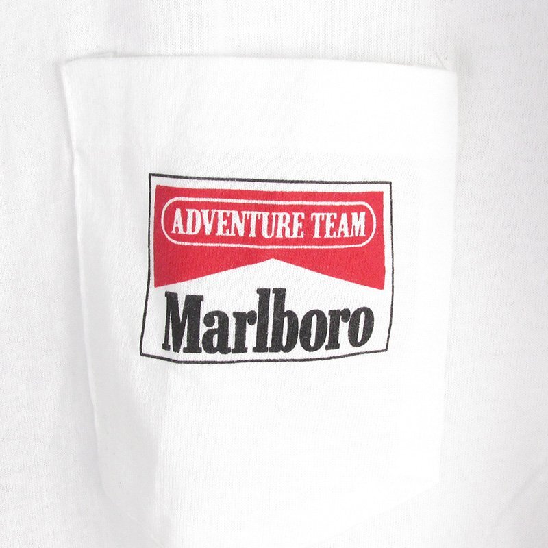 ST10343 90s Marlboro マルボロ ポケット TシャツトカゲMAP USA製 ホワイト ONE SIZE 美品（クリックポスト可）_画像4