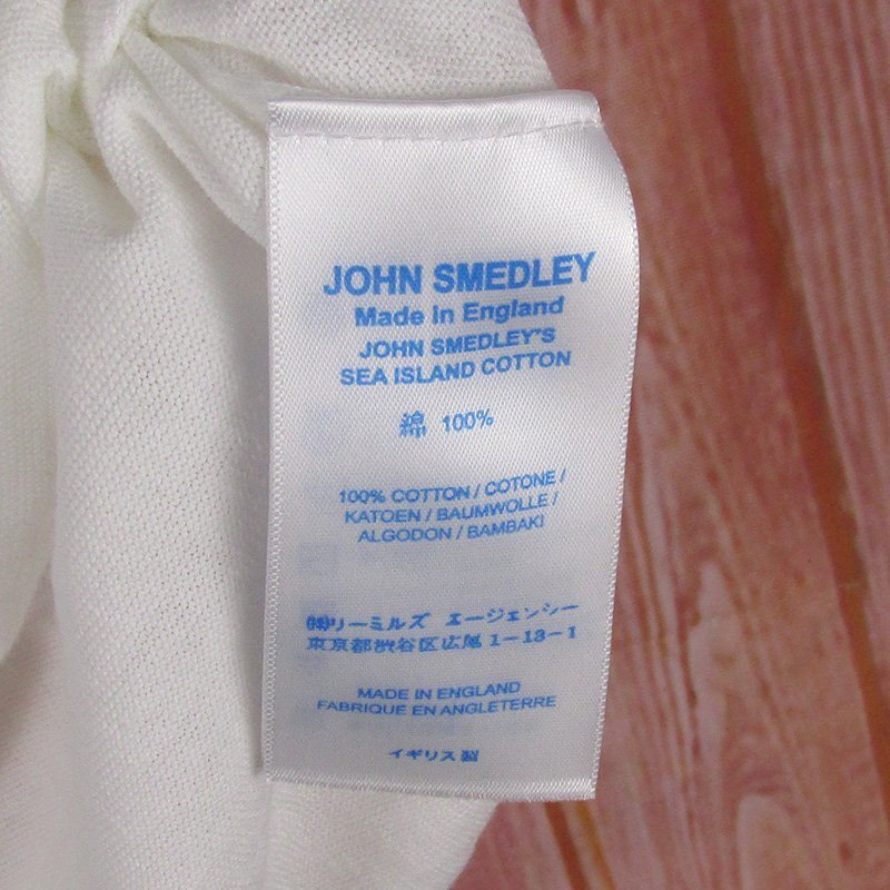 ST10399 JOHN SMEDLEY ジョンスメドレー ポロシャツ ホワイト M（クリックポスト可）