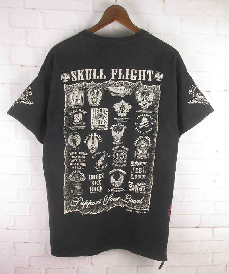 ST10274 SKULL FLIGHT スカルフライト Tシャツ ブラック（クリックポスト可）_画像2