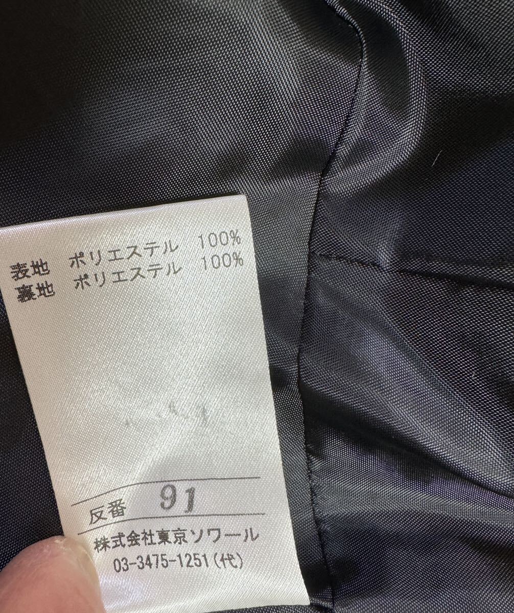 新品東京ソワール小さい細見5号ノーカラージャケット黒礼服　綺麗ライン　リボン付き_画像5