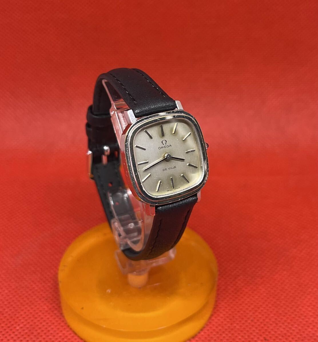 ★稼動品★オメガ OMEGA デビル DeVille 手巻き シルバー文字盤 レディース 腕時計 スクエアの画像2