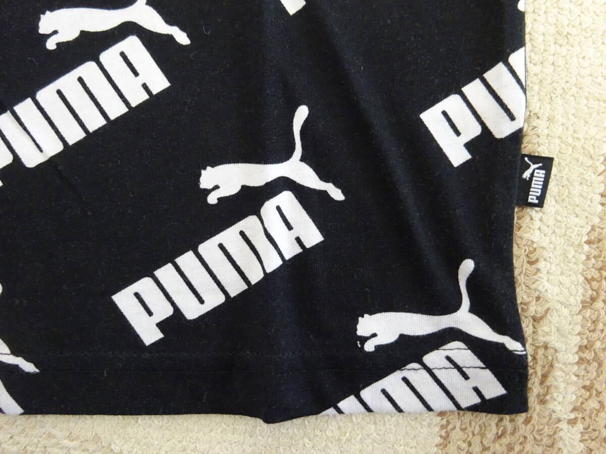 新品★送料込み!!★160★2枚★PUMA プーマ★大人気!!半袖ロゴ総柄Ｔシャツ★ブラック 黒★ホワイト 白★即決_画像6