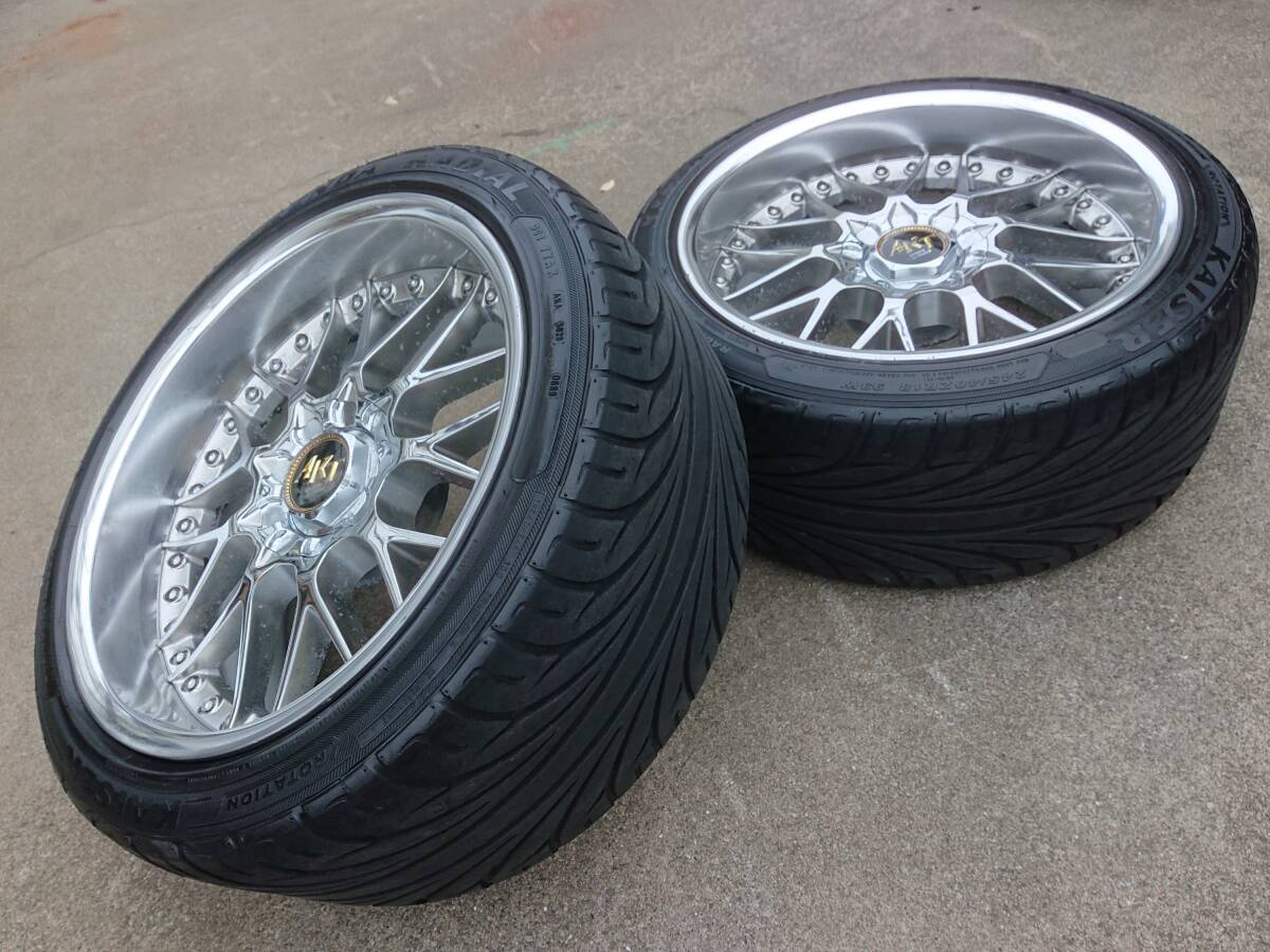 深リム！希少！WORK ワーク AKT VS-MX 18インチ 9.5J OFF+2 5H PCD114.3 245/40R18 2本 ビックキャリパーOK！マークⅡ チェイサー クレスタの画像9