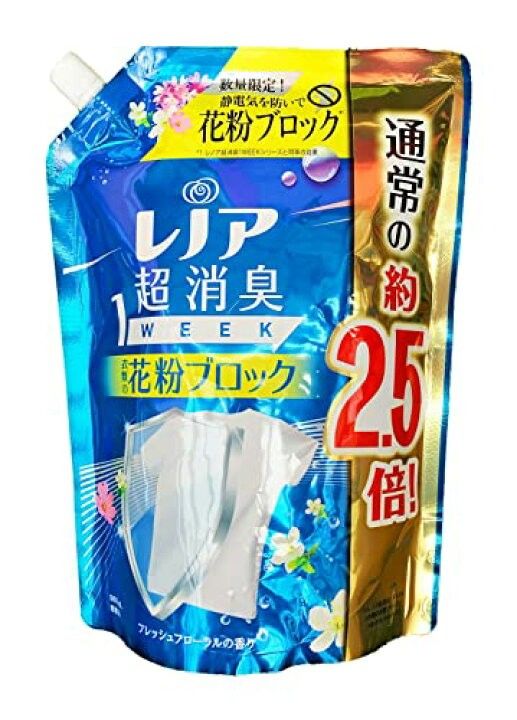 レノア 本格消臭 柔軟剤 花粉ブロック フレッシュフローラルの香り 詰替用 980ml