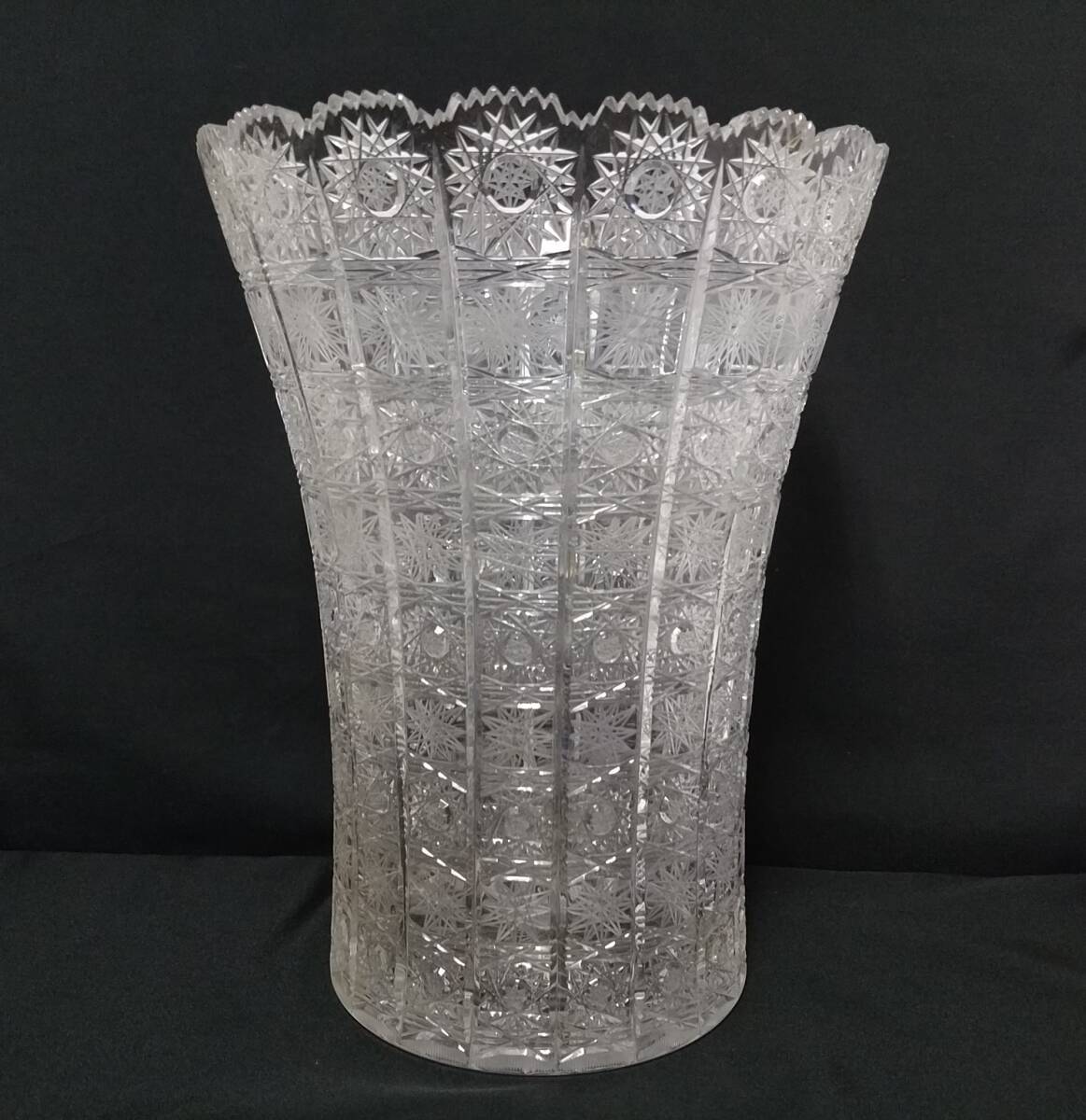 BOHEMIA GLASS ボヘミアグラス フラワーベース/クリスタルガラス/花瓶/花入/花生/花器/重量約4kg/高さ約30cm/インテリア/06KO040205-124の画像7