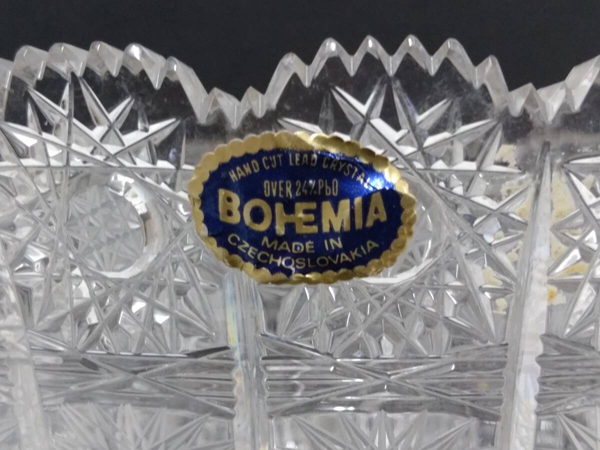 BOHEMIA GLASS ボヘミアグラス フラワーベース/クリスタルガラス/花瓶/花入/花生/花器/重量約4kg/高さ約30cm/インテリア/06KO040205-124の画像2