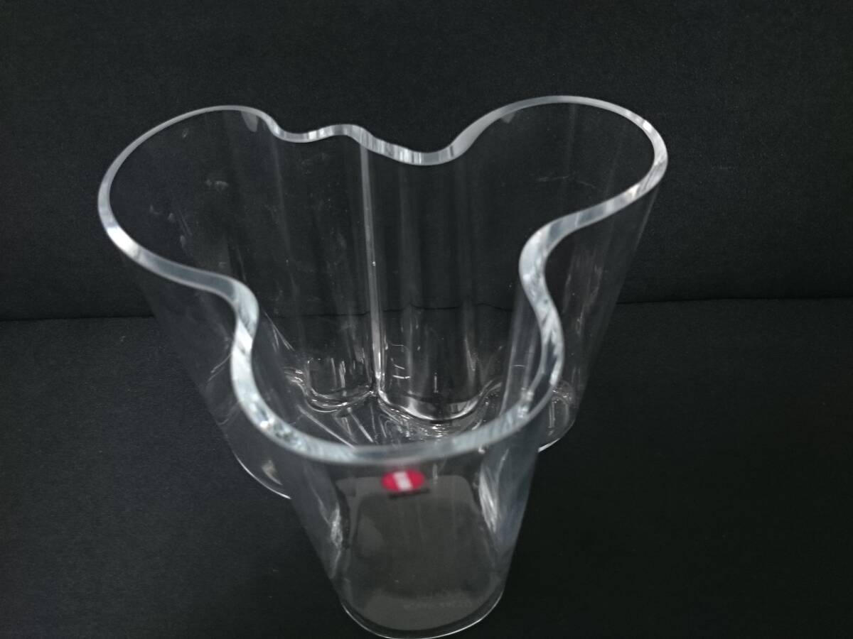 【美品】IITTALA イッタラ ALVAR AALTO アルヴァ アアルト コレクション フラワーベース/クリア/ガラス/花瓶/高さ約12cm/インテリア/LAK1-6の画像2