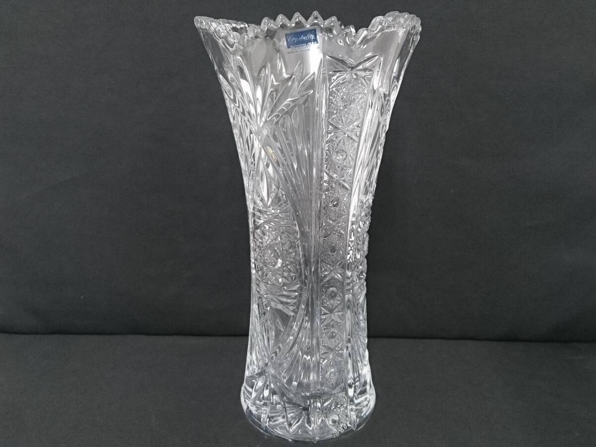 【新品】LASKA BOHEMIA GLASS ラスカボヘミアガラス Sychrov シメロフ 28cm フラワーベース SVV-501/クリスタルガラス/花びん/LYX5-6_画像2
