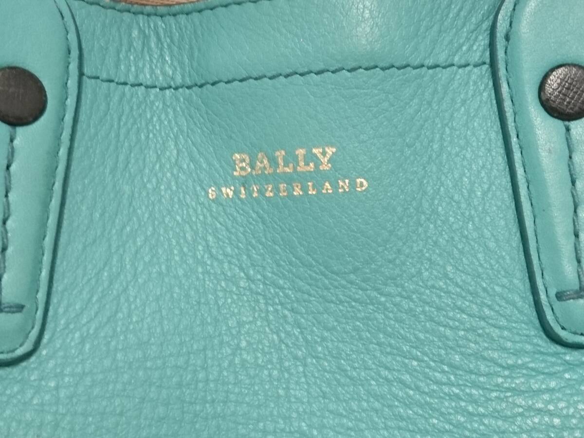 BALLY Bally натуральная кожа 2WAY сумка / ручная сумочка / сумка на плечо / большая сумка / плечо ../ оттенок зеленого / примерно 20×25cm/ Gold металлические принадлежности /LYX7-6