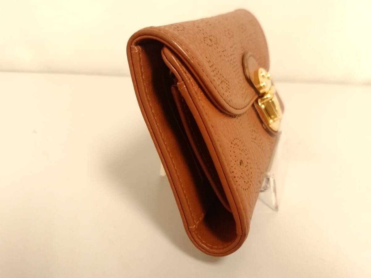 【美品】LOUIS VUITTON ルイヴィトン マヒナ ポルトフォイユ アメリア M95995 長財布/ブラウン/約10×19×2.5cm/本革レザー/01YZ042302_画像3