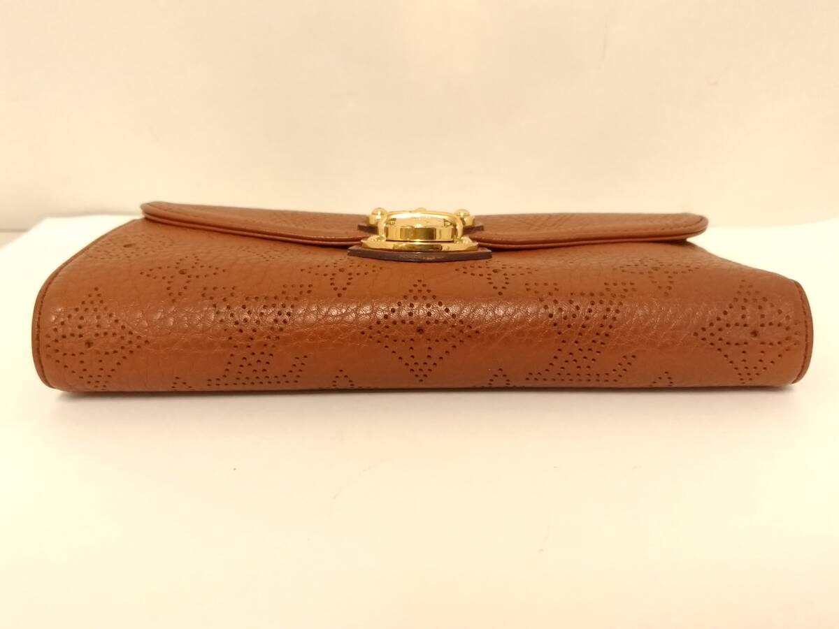 【美品】LOUIS VUITTON ルイヴィトン マヒナ ポルトフォイユ アメリア M95995 長財布/ブラウン/約10×19×2.5cm/本革レザー/01YZ042302_画像5