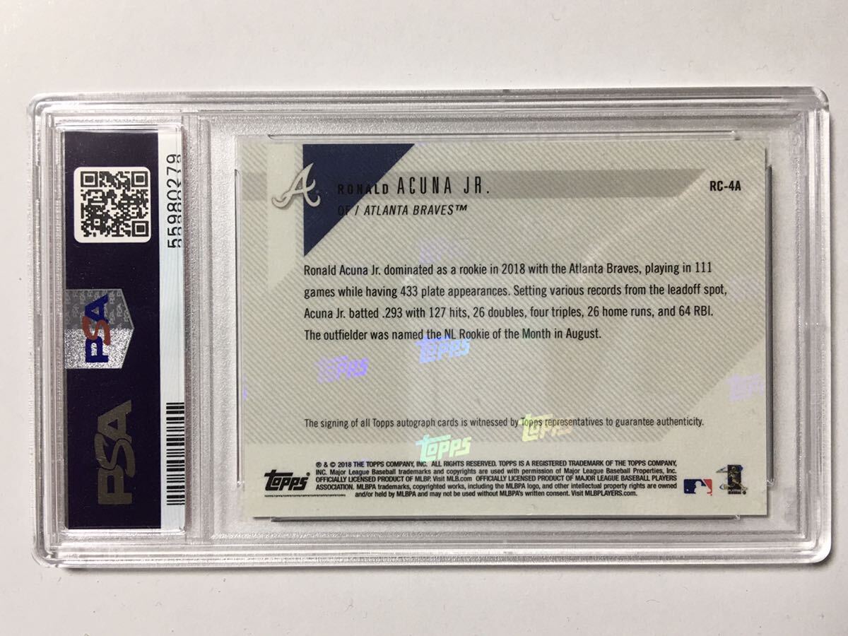 2018 Topps Now Ronald Acuna Jr. アクーニャ 直筆サインカード 48/99 Blue Rookie Autograph #RC-4B_画像2