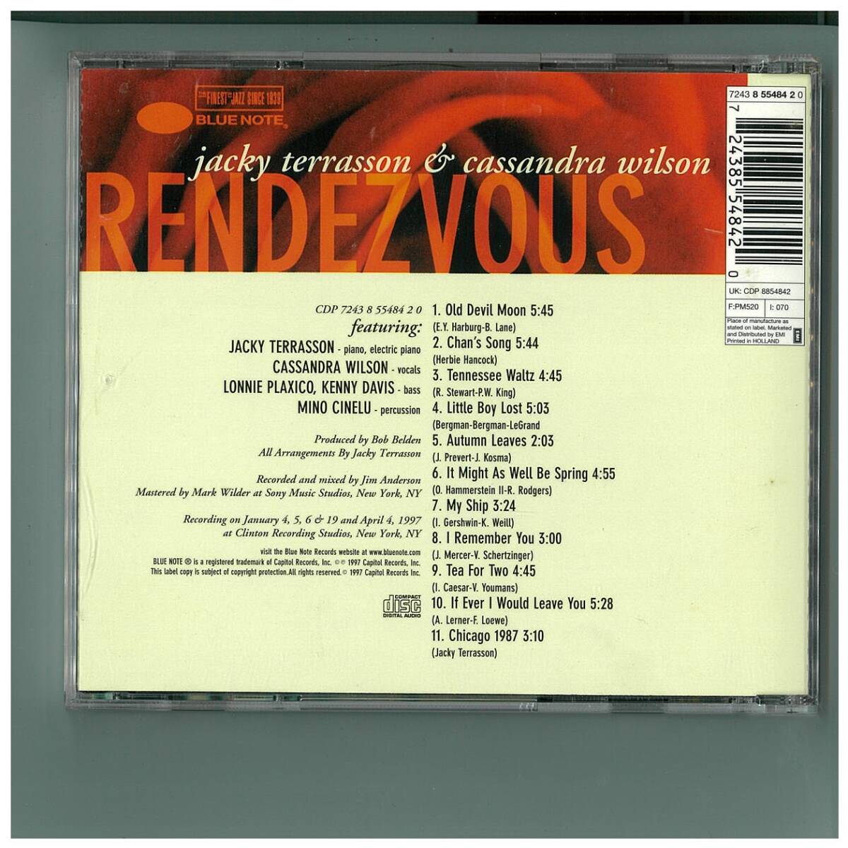 CD☆Rendezvous☆Jacky Terrasson☆ジャッキー テラソン☆EU盤☆7243 8 55484 2 0_画像2