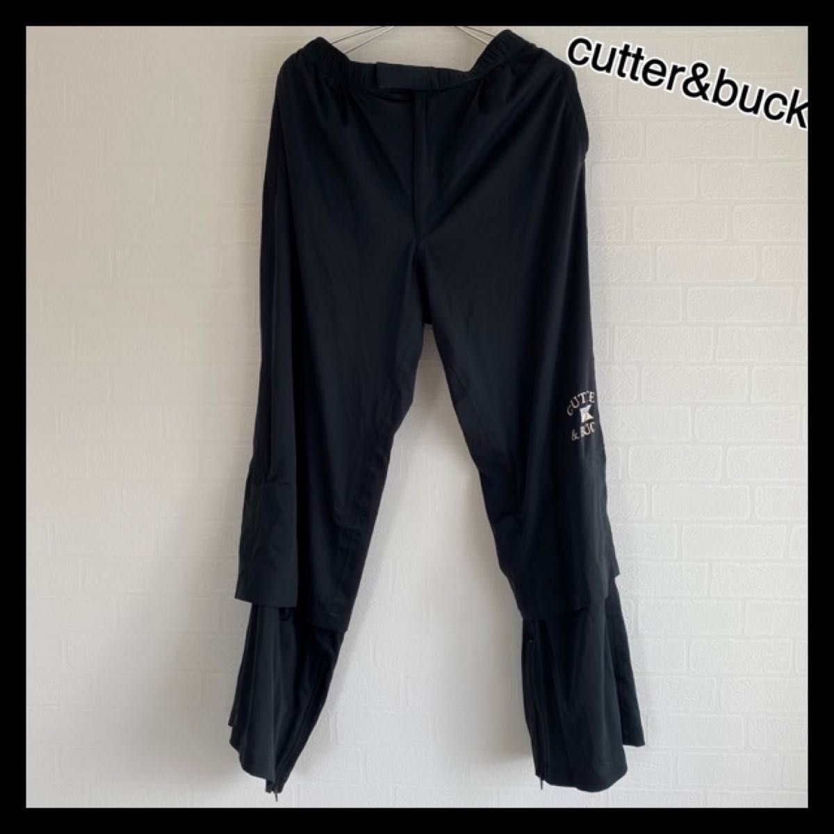 カッター＆バック Cutter＆Buck ゴルフ 撥水加工 防水 ズボン パンツ レインパンツ アウトドア 黒  ブラック