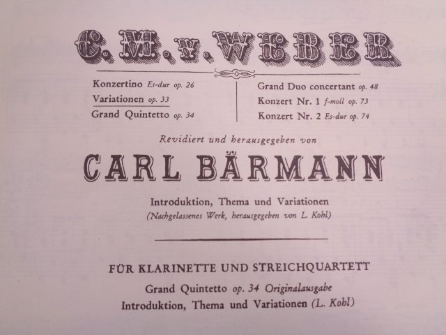 ★輸入楽譜 『 Weber,C.M.von ウェーバー（カール・マリア・フォン） Grand duo concertant op. 48, J 204, WeV P 12 』_画像3