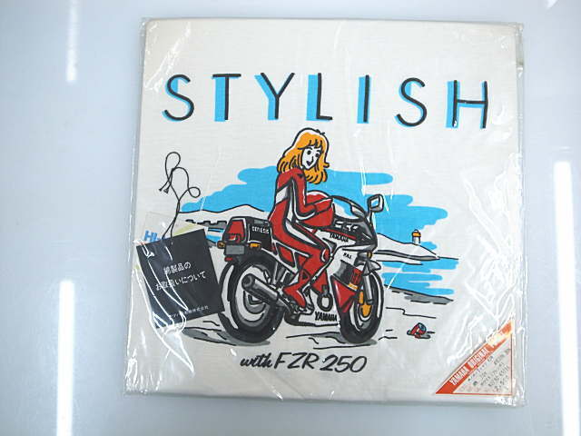 YAMAHA ヤマハオリジナル ホノボノTシャツ 1980年代 当時物 FZR250 女子 Ｌサイズ 未使用品の画像1