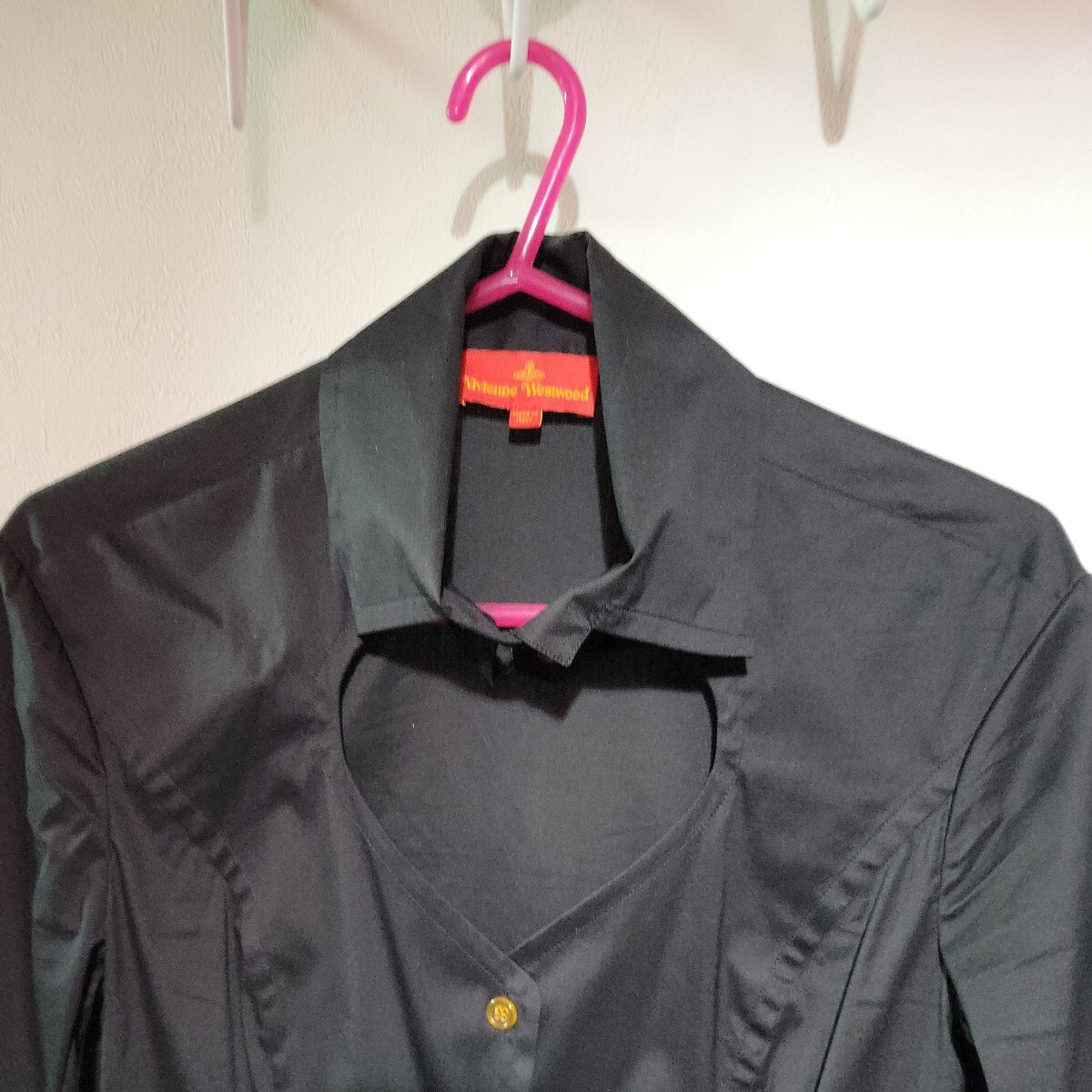 ヴィヴィアンウエストウッド ラブシャツ インポート イタリア製ブラウス 黒 38の画像2