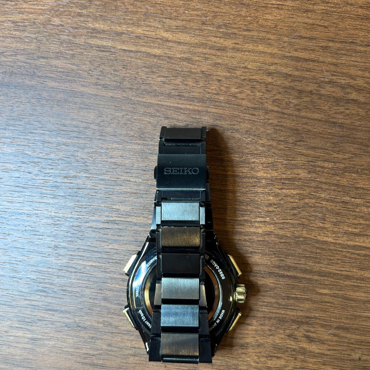 A4177/【中古品】SEIKO クロノグラフ 腕時計 ソーラーセイコー ブライツ 限定800本 ブラック 黒文字盤 ポイントダイヤ 8B92-OAGOの画像2